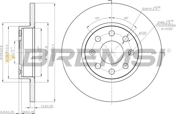 Bremsi CD7784S - Тормозной диск autosila-amz.com