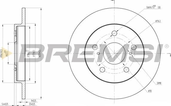 Bremsi CD7788S - Тормозной диск autosila-amz.com