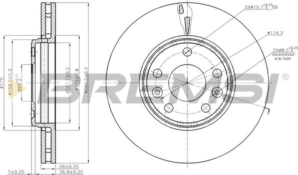 Bremsi CD7726V - Тормозной диск autosila-amz.com