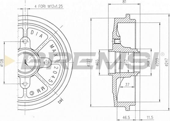 Bremsi CR5471 - Тормозной барабан autosila-amz.com