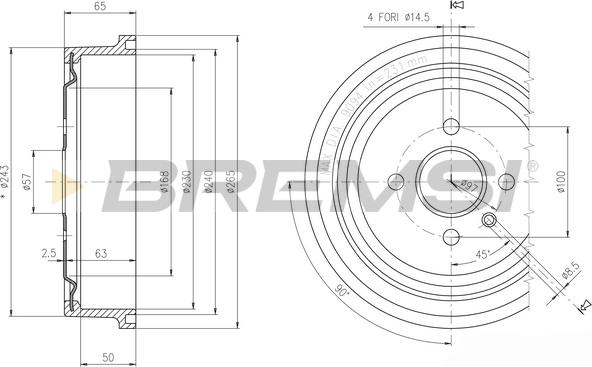 Bremsi CR5560 - Тормозной барабан autosila-amz.com