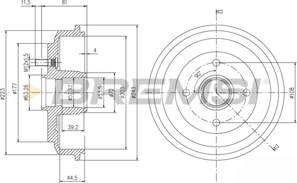 Bremsi CR5644 - Тормозной барабан autosila-amz.com