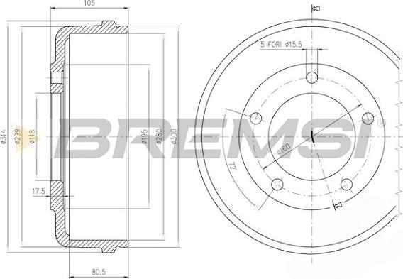 Bremsi CR5646 - Тормозной барабан autosila-amz.com