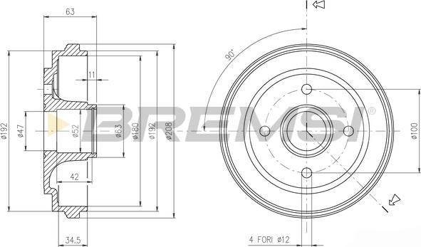 Bremsi CR5602 - Тормозной барабан autosila-amz.com