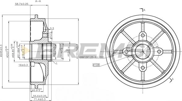 Bremsi CR5637 - Тормозной барабан autosila-amz.com