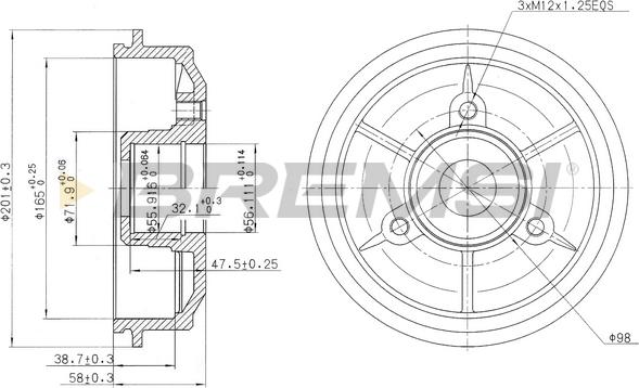 Bremsi CR5024 - Тормозной барабан autosila-amz.com