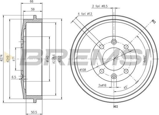 Bremsi CR5146 - Тормозной барабан autosila-amz.com