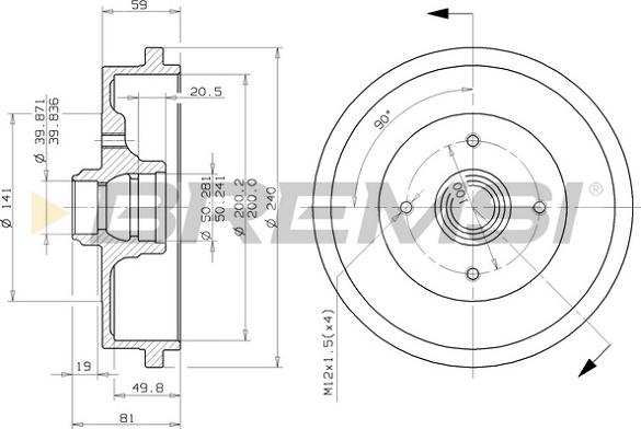 Bremsi CR5244 - Тормозной барабан autosila-amz.com