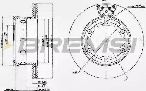 Bremsi DB0191V - Тормозной диск autosila-amz.com