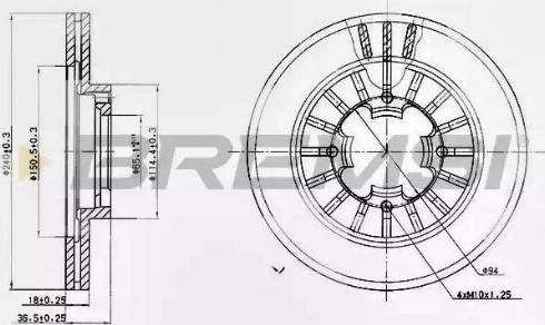 Bremsi DBA465V - Тормозной диск autosila-amz.com