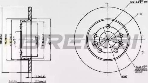 Bremsi DBA566S - Тормозной диск autosila-amz.com