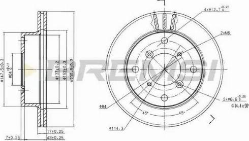 Bremsi DBA623V - Тормозной диск autosila-amz.com