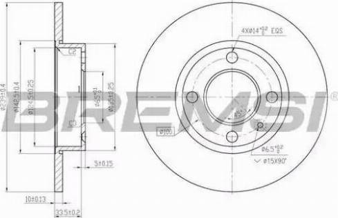 Bremsi DBA042S - Тормозной диск autosila-amz.com