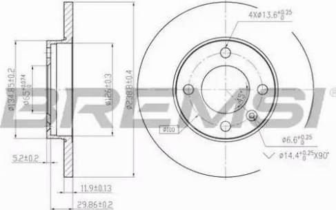 Bremsi DBA103S - Тормозной диск autosila-amz.com