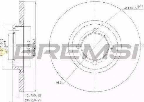 Bremsi DBA115S - Тормозной диск autosila-amz.com