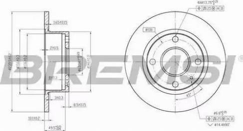 Bremsi DBA135S - Тормозной диск autosila-amz.com