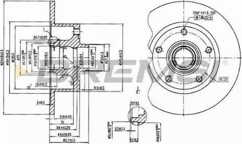 Bremsi DBA830S - Тормозной диск autosila-amz.com