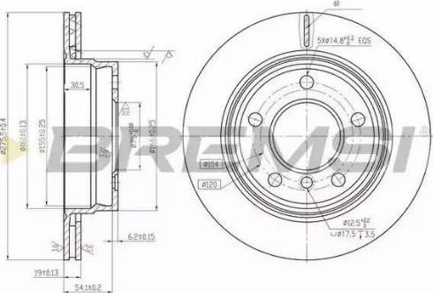 Bremsi DBA831V - Тормозной диск autosila-amz.com