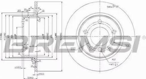 Bremsi DBA249S - Тормозной диск autosila-amz.com