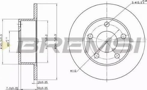 Bremsi DBA265S - Тормозной диск autosila-amz.com