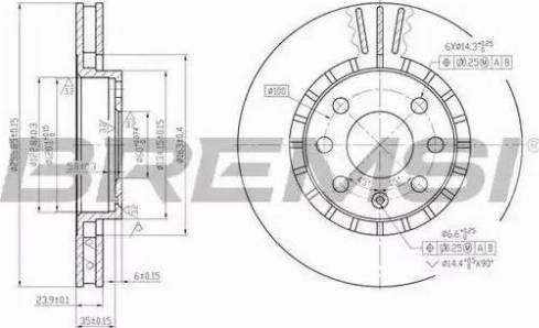 Bremsi DBA206V - Тормозной диск autosila-amz.com