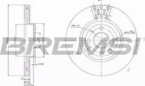 Bremsi DBA220V - Тормозной диск autosila-amz.com