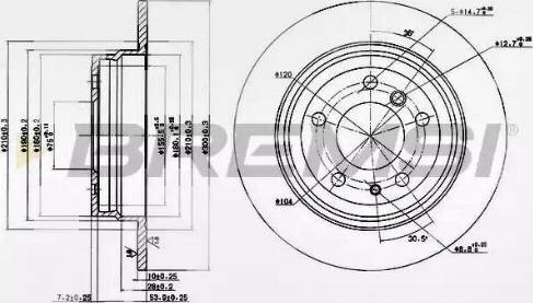 Bremsi DBA221S - Тормозной диск autosila-amz.com