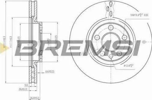 Bremsi DBA760V - Тормозной диск autosila-amz.com