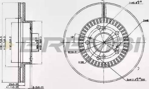 Bremsi DBB496V - Тормозной диск autosila-amz.com