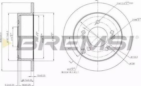 Bremsi DBB447S - Тормозной диск autosila-amz.com