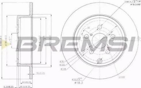 Bremsi DBB406S - Тормозной диск autosila-amz.com