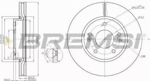 Bremsi DBB619V - Тормозной диск autosila-amz.com