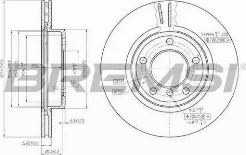 Bremsi DBB066V - Тормозной диск autosila-amz.com