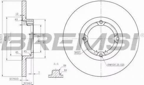 Bremsi DBB076S - Тормозной диск autosila-amz.com