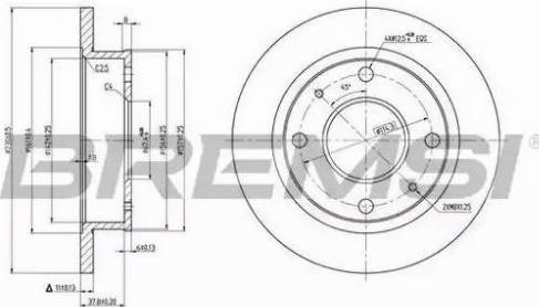 Bremsi DBB077S - Тормозной диск autosila-amz.com