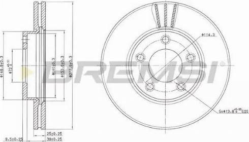 Bremsi DBB311V - Тормозной диск autosila-amz.com