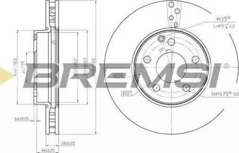 Bremsi DBB252V - Тормозной диск autosila-amz.com