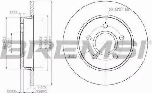 Bremsi DBB226S - Тормозной диск autosila-amz.com