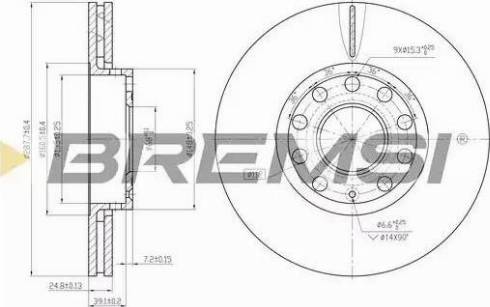 Bremsi DBB706V - Тормозной диск autosila-amz.com