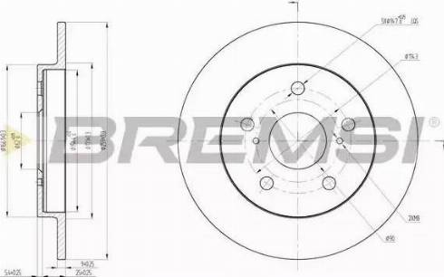 Bremsi DBB788S - Тормозной диск autosila-amz.com