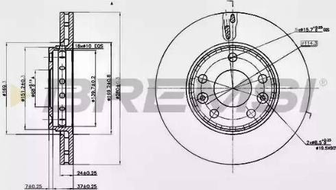 Bremsi DBB728V - Тормозной диск autosila-amz.com