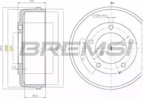 Bremsi DR5646 - Тормозной барабан autosila-amz.com