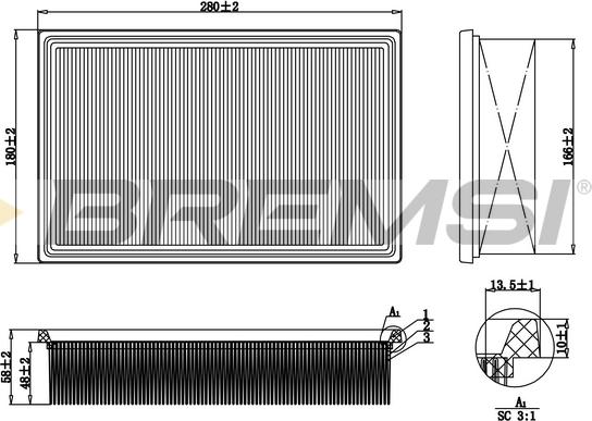Bremsi FA0648 - Воздушный фильтр, двигатель autosila-amz.com