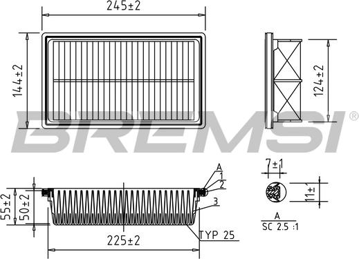 Bremsi FA0601 - Воздушный фильтр, двигатель autosila-amz.com