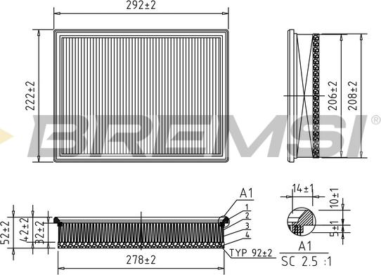 Bremsi FA0610 - Воздушный фильтр, двигатель autosila-amz.com