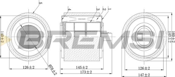 Bremsi FA0625 - Воздушный фильтр, двигатель autosila-amz.com