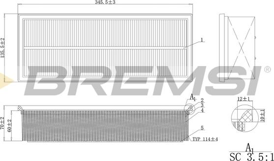 Bremsi FA0215 - Воздушный фильтр, двигатель autosila-amz.com