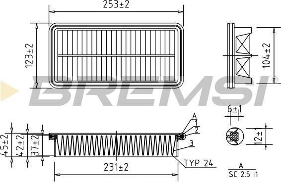 Bremsi FA1573 - Воздушный фильтр, двигатель autosila-amz.com