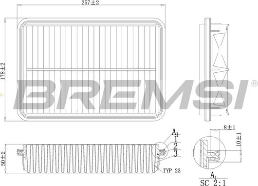 Bremsi FA1691 - Воздушный фильтр, двигатель autosila-amz.com