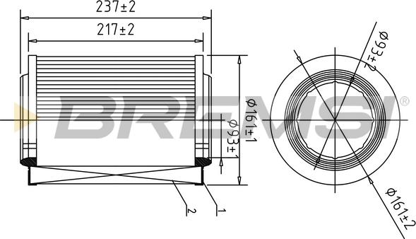 Bremsi FA1612 - Воздушный фильтр, двигатель autosila-amz.com